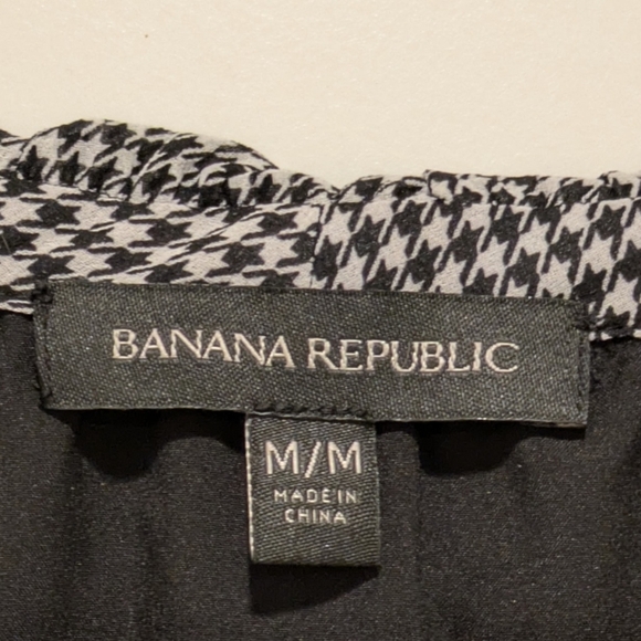 EUC Banana Republic M Houndstooth Fully Lined Ruffle Collar Dress with Pockets - Picture 4 of 10